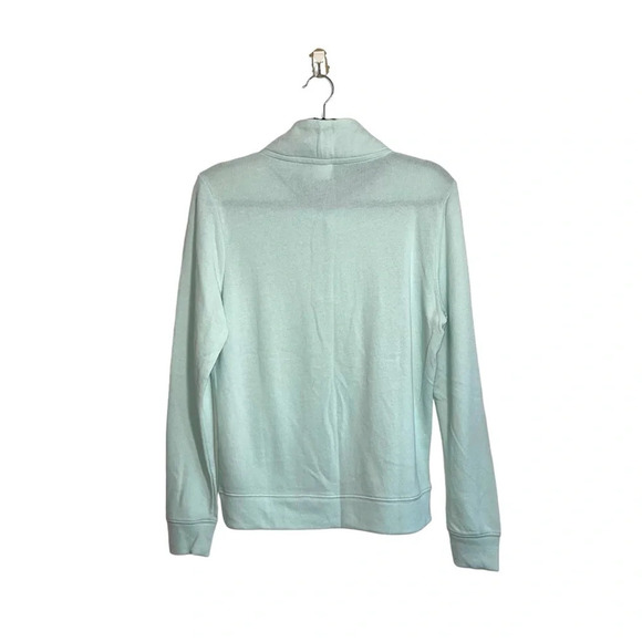 PINK Victoria’s Secret Mint Green Sherpa Collar 1/4 Zip Sweatshirt Medium Women - Picture 5 of 10
